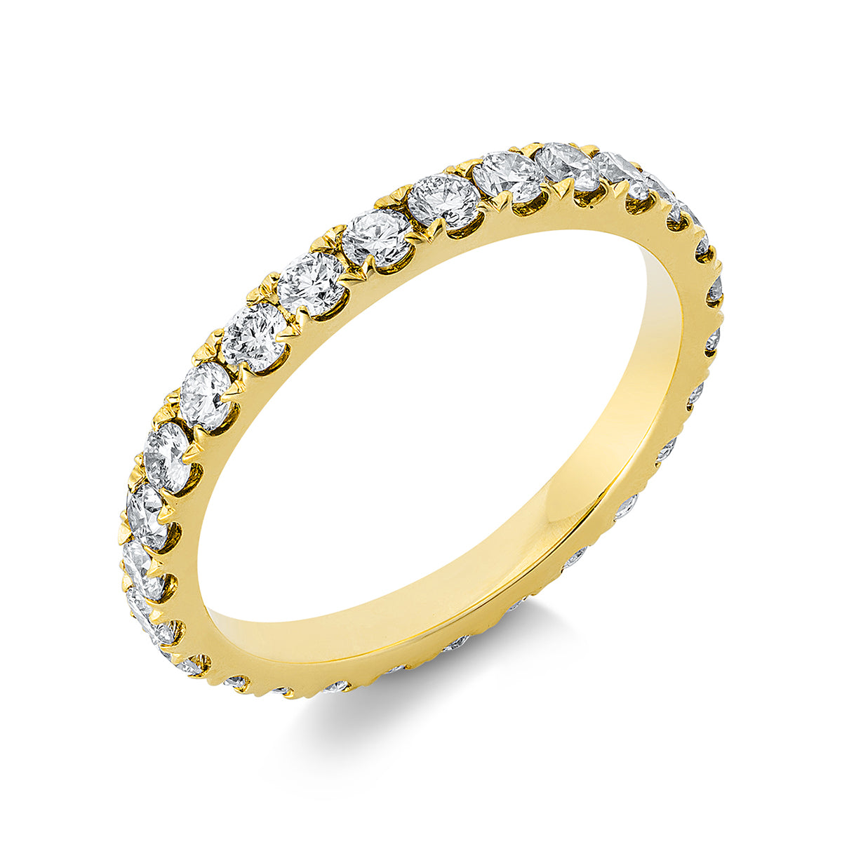 diamond full cut eternity full ring in yellow gold