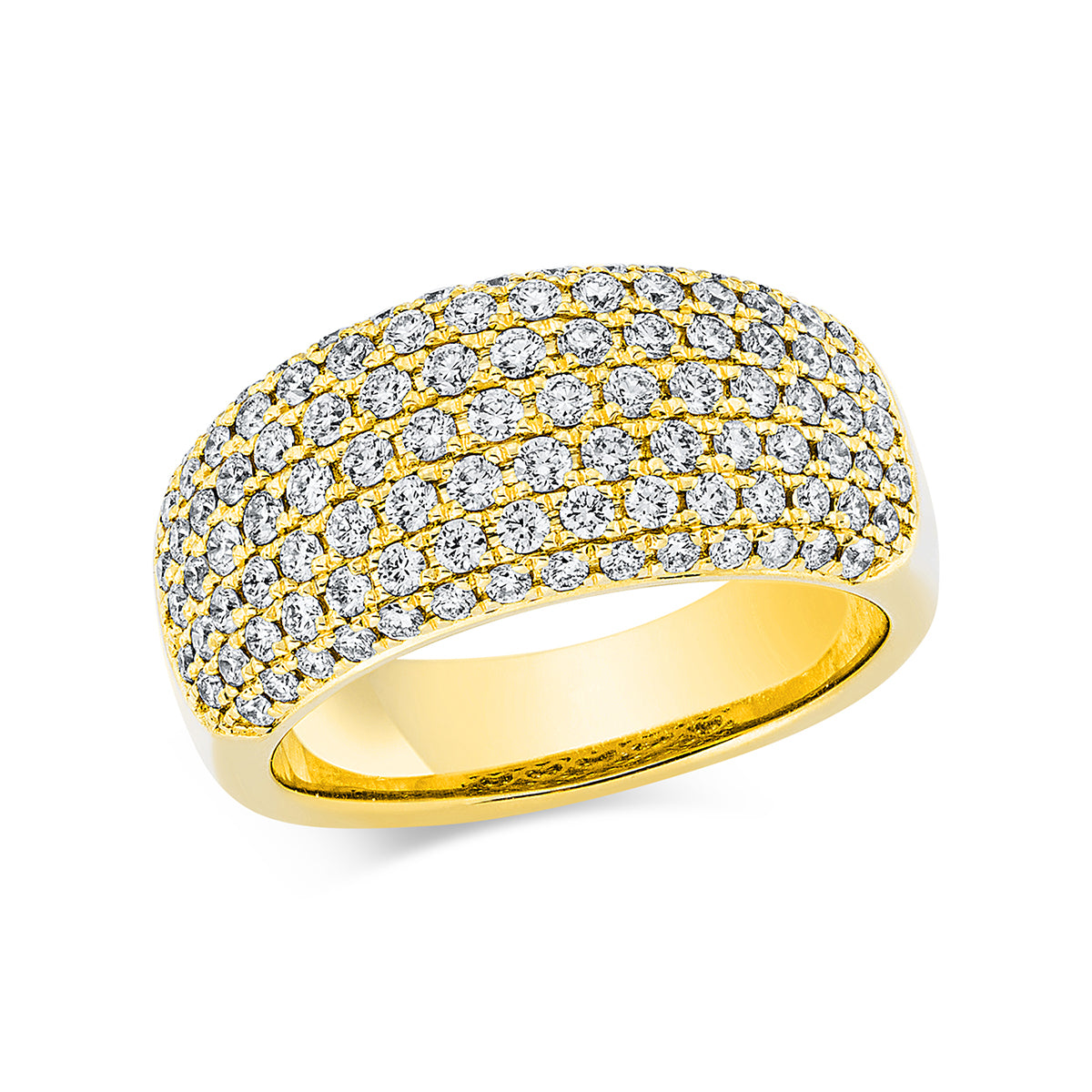 diamond full cut pavé ring in yellow gold