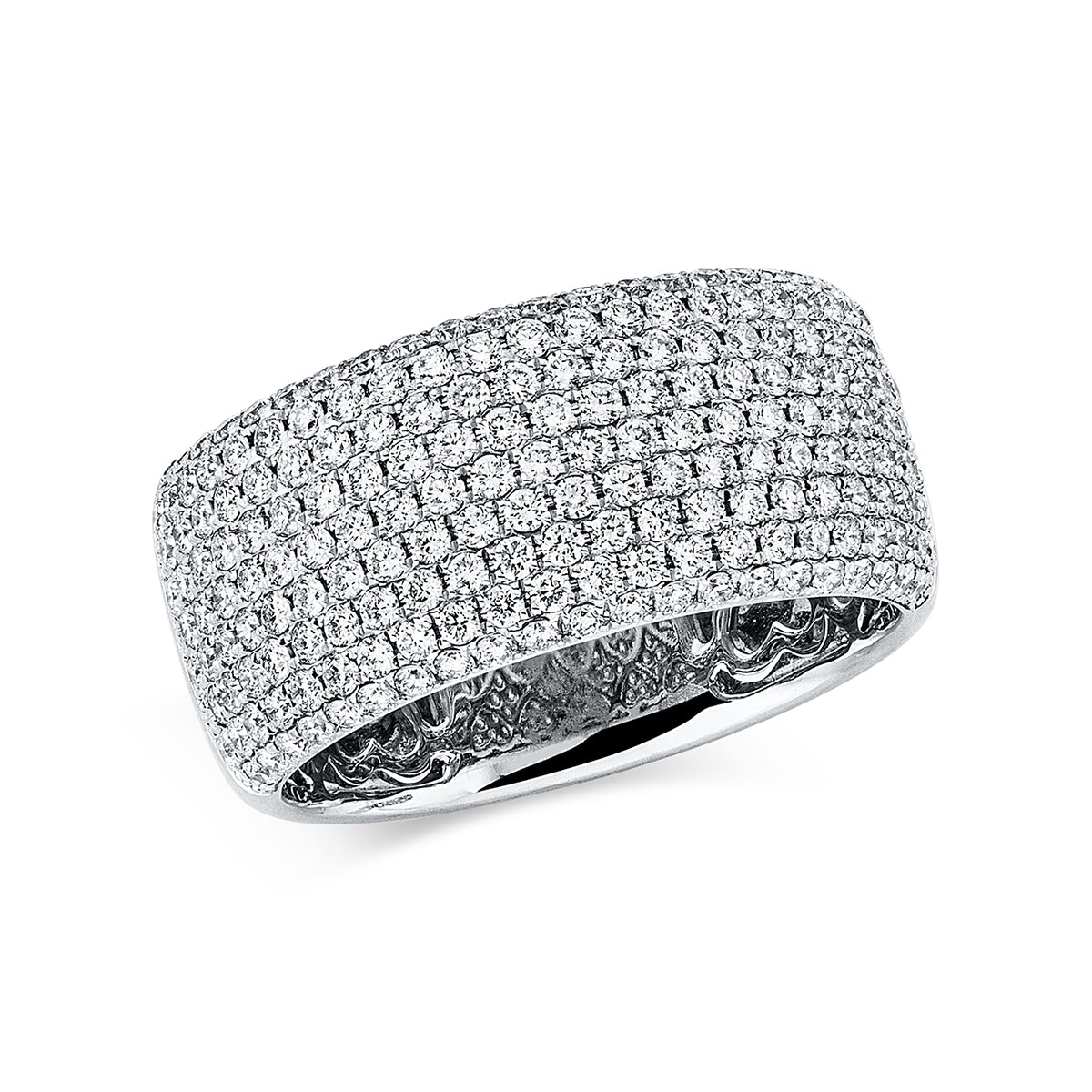 diamond full cut pavé ring in white gold