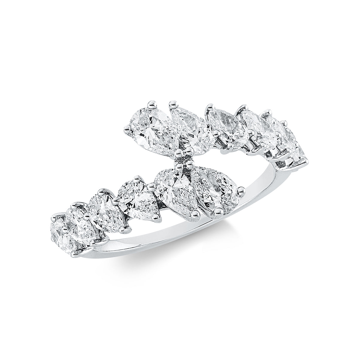 pear shape exclusive ring in white gold
