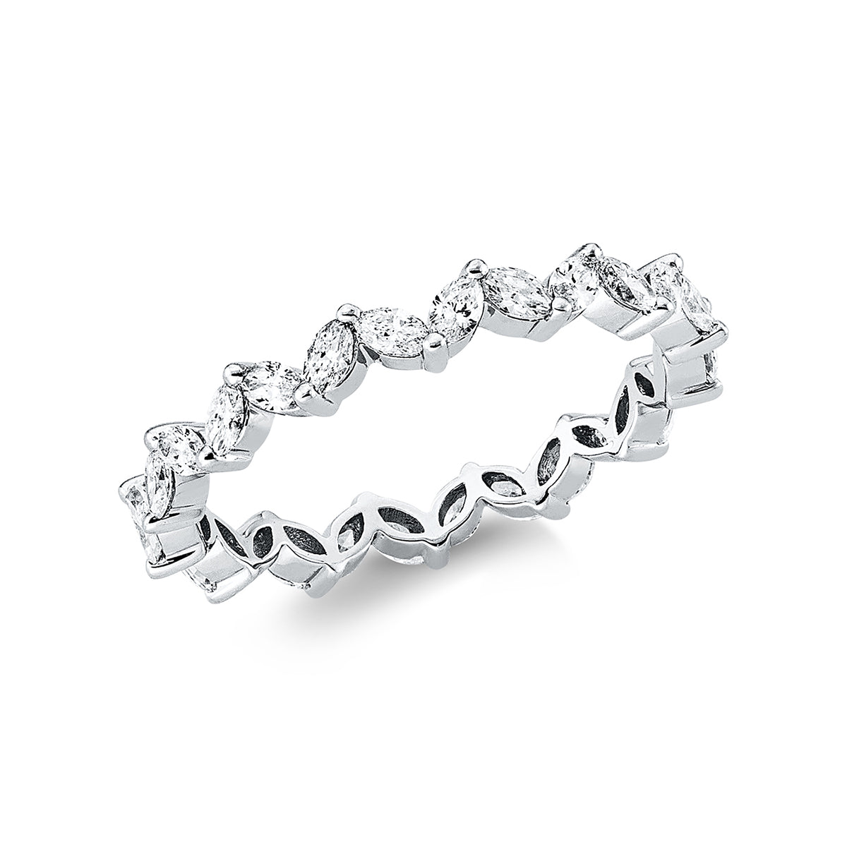 marquise eternity full ring in white gold