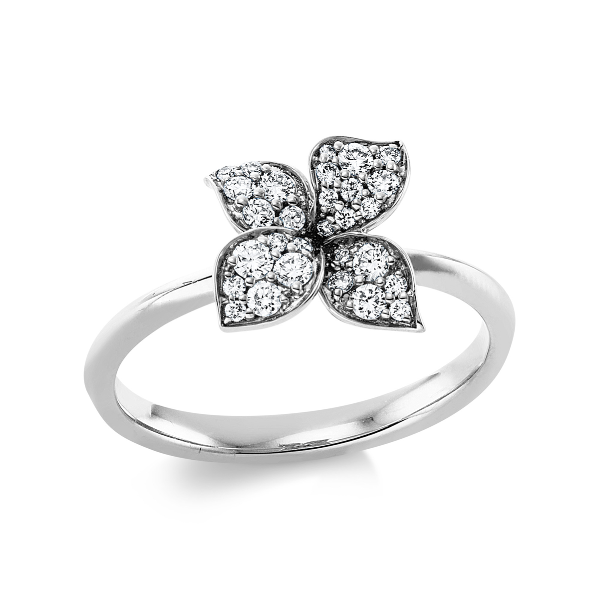 diamond full cut modern woman ring in white gold