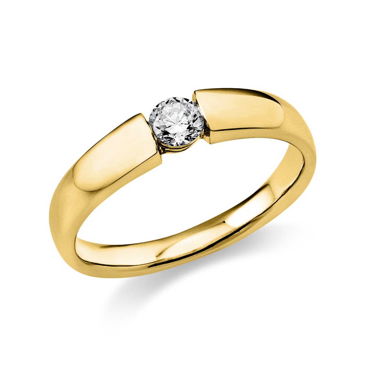 diamond full cut solitaire ring in yellow gold