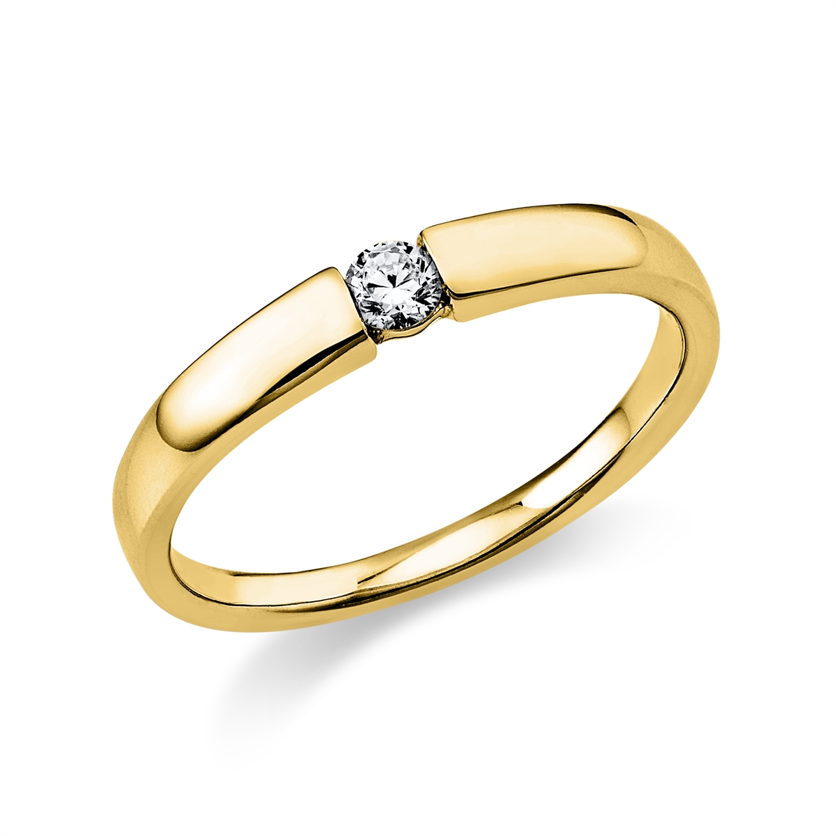 diamond full cut solitaire ring in yellow gold