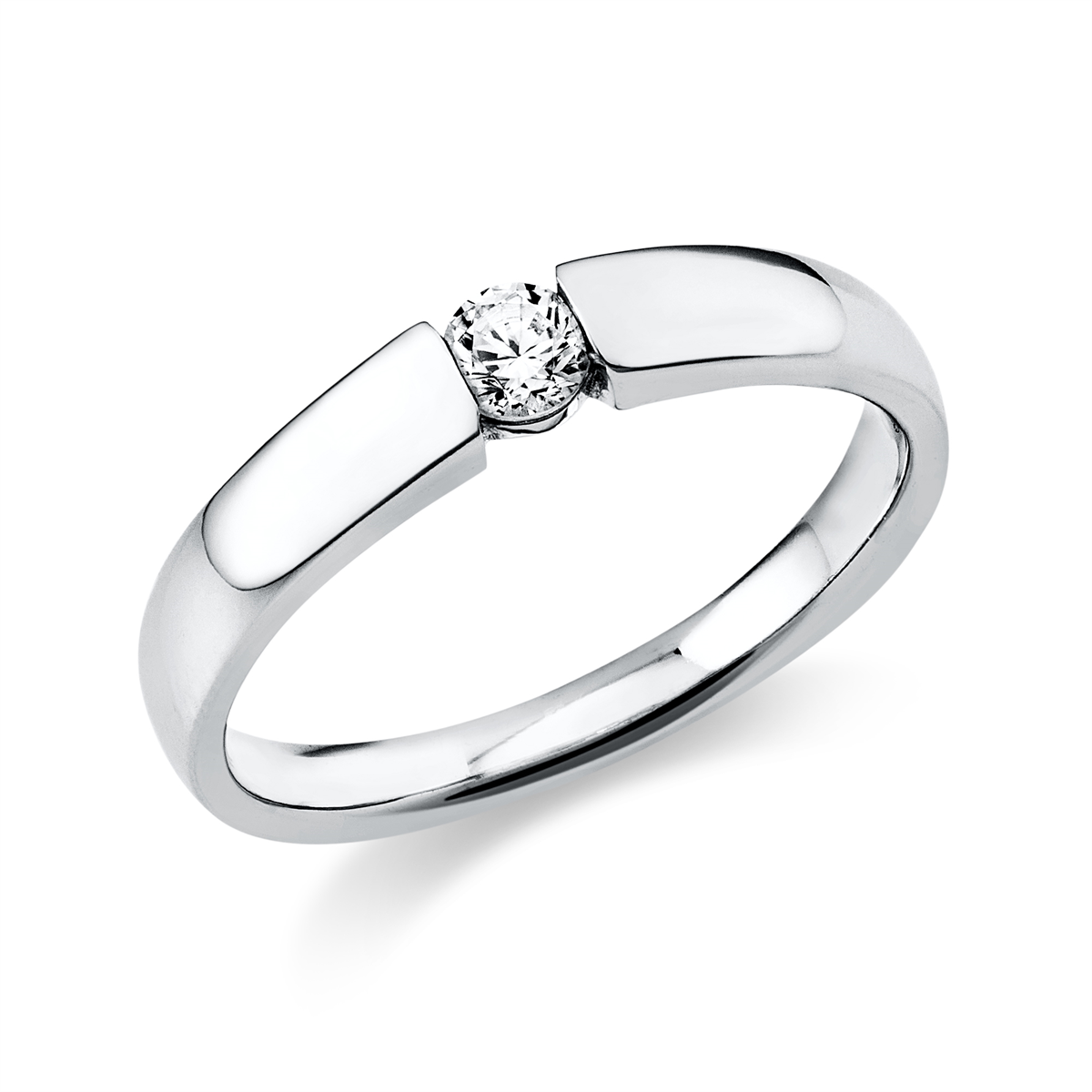 diamond full cut solitaire ring in white gold
