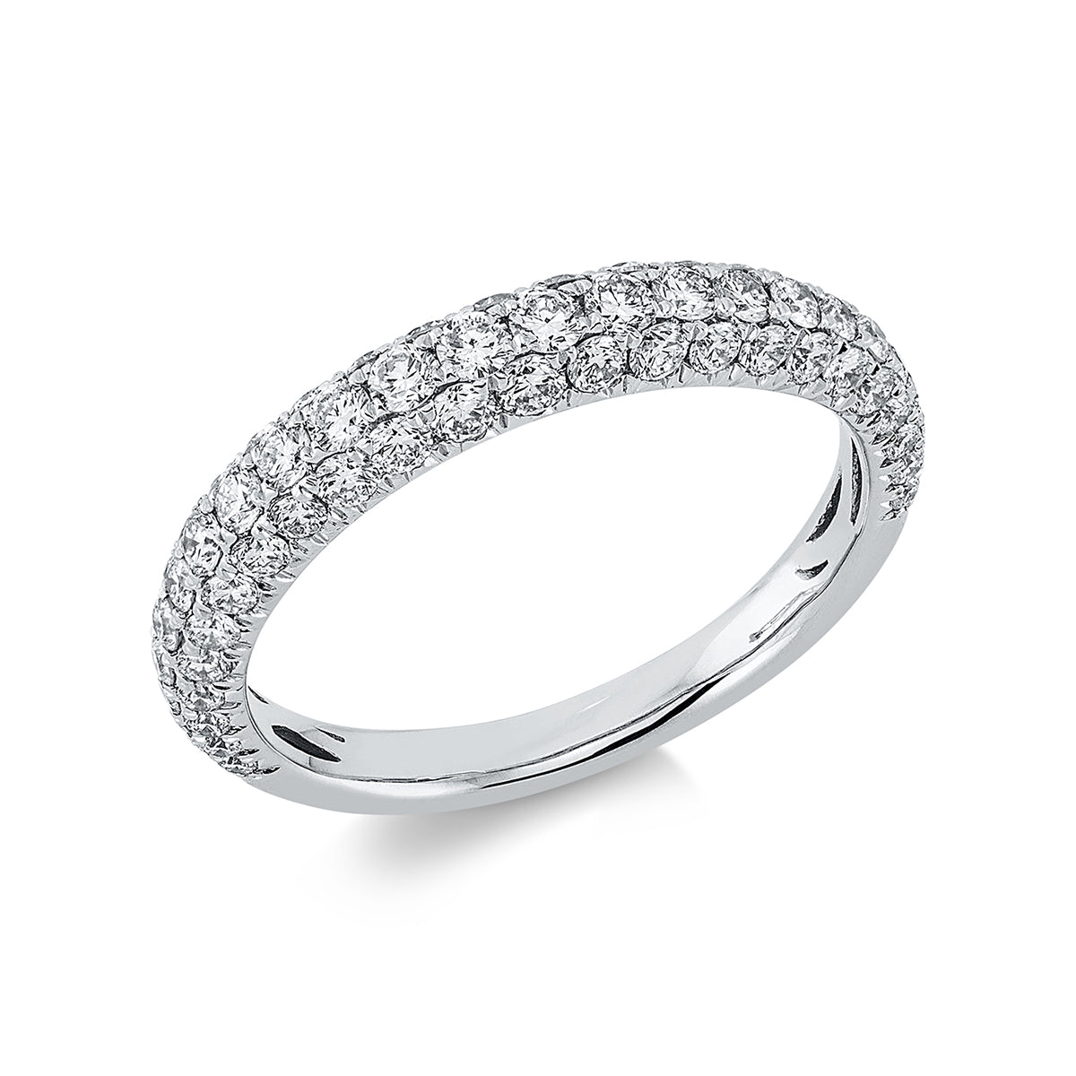 diamond full cut pavé ring in white gold