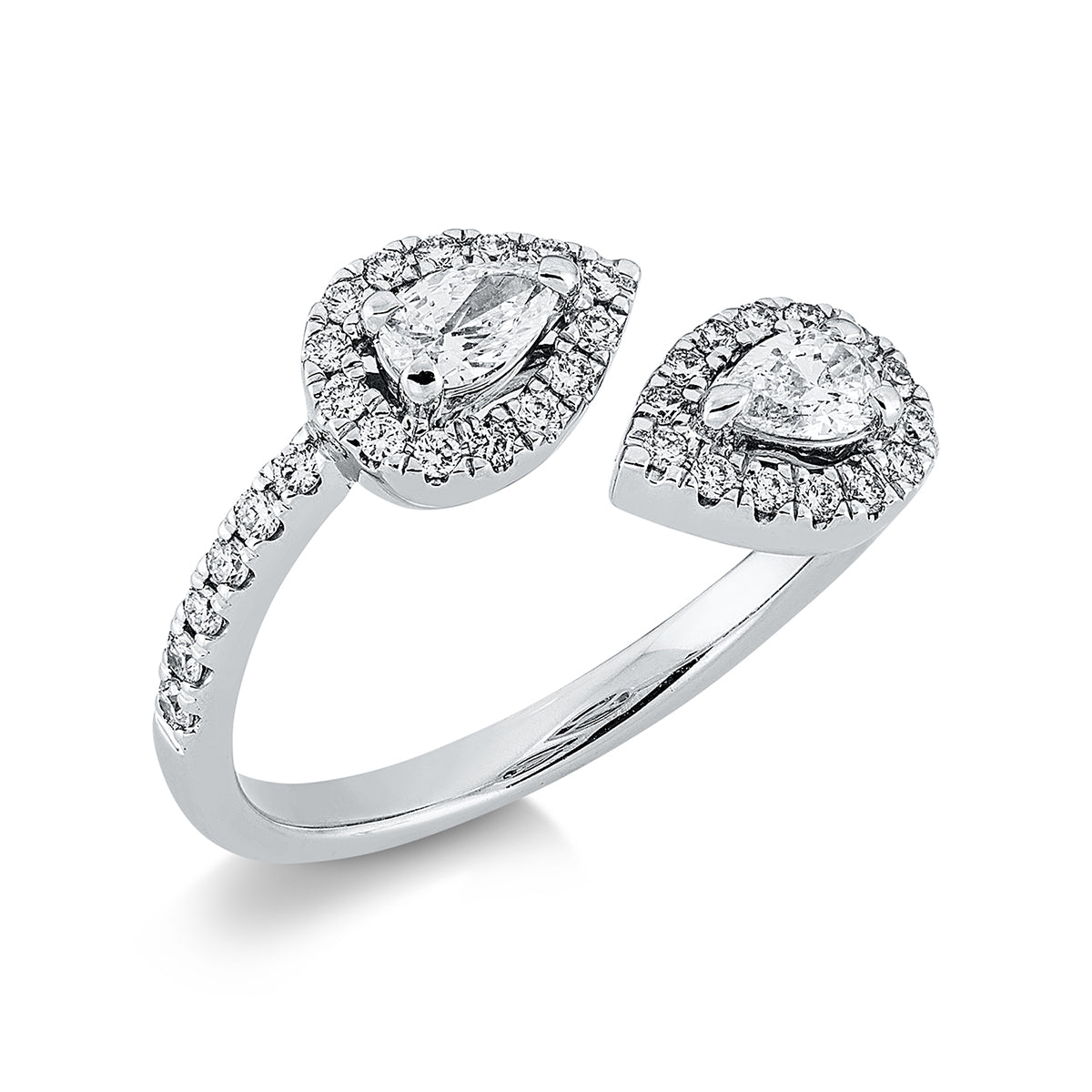 diamond full cut modern woman ring in white gold