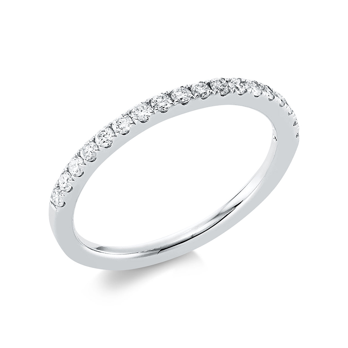 diamond full cut eternity half ring in white gold