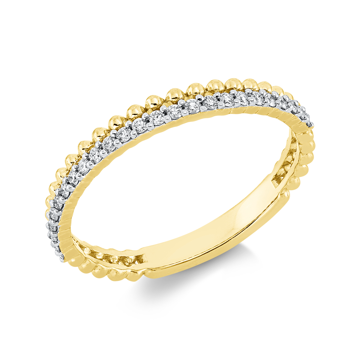 diamond full cut modern woman ring in yellow gold