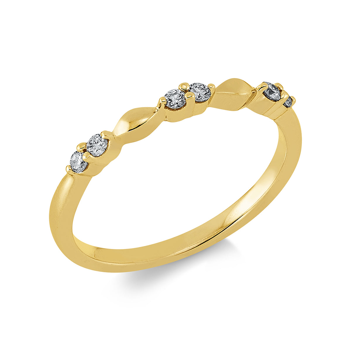 diamond full cut modern woman ring in yellow gold
