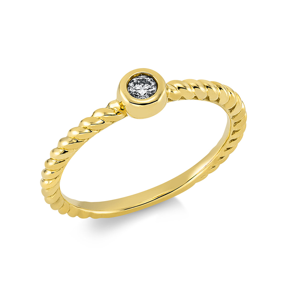 diamond full cut solitaire ring in yellow gold