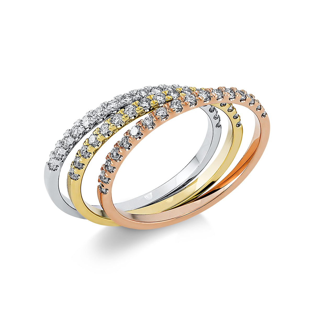 diamond full cut eternity half ring in whitegold /yellowgold /redgold