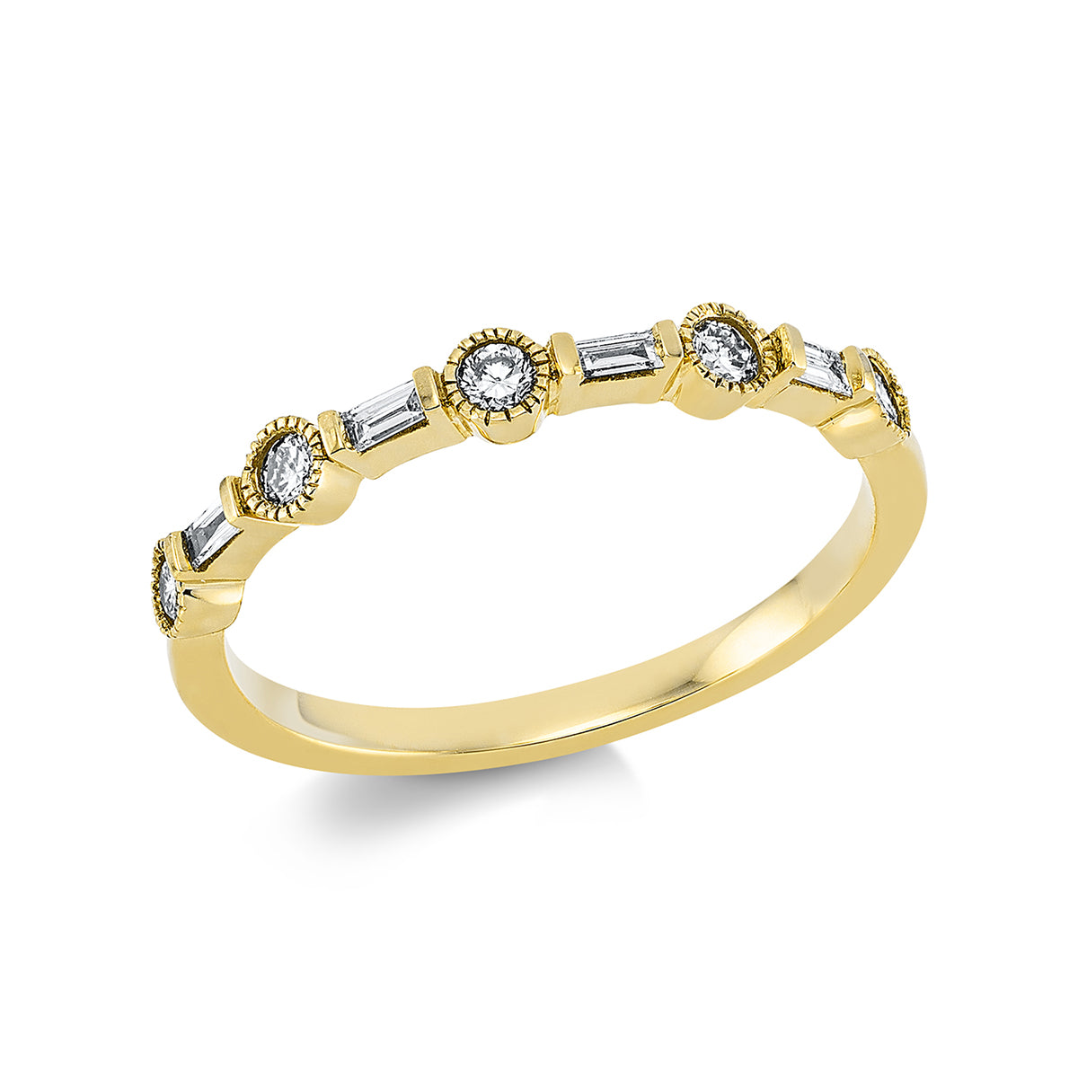 baguette baguette ring in yellow gold