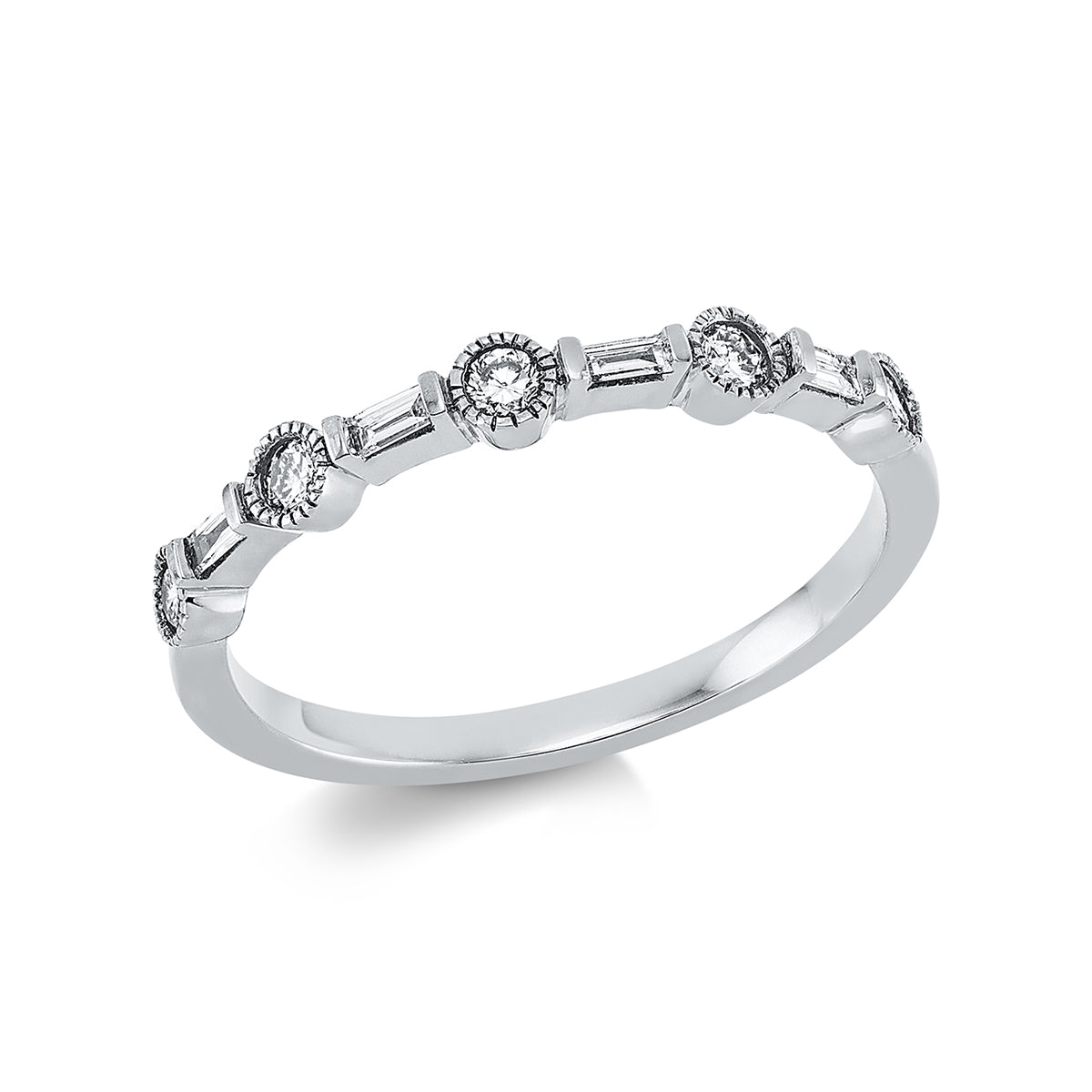 baguette baguette ring in white gold
