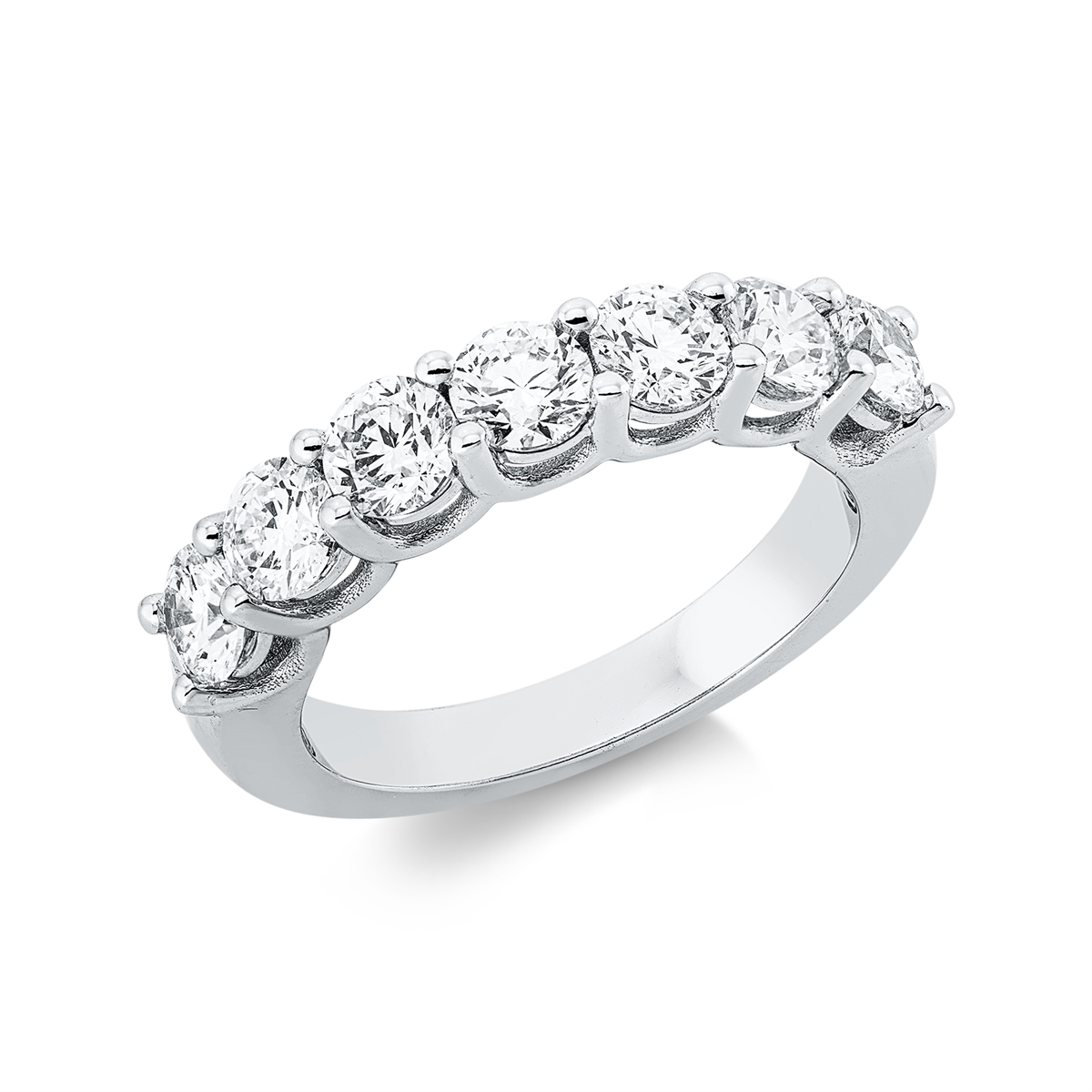diamond full cut eternity half ring in white gold