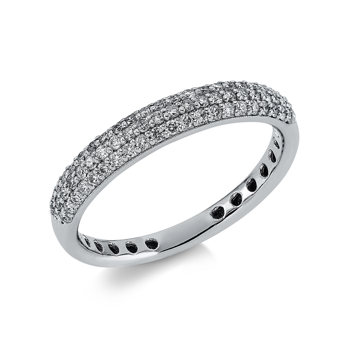 diamond full cut pavé ring in white gold