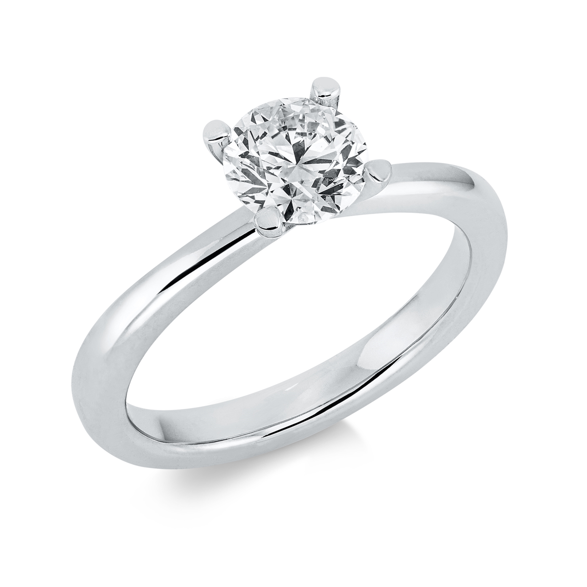 diamond full cut solitaire ring in white gold
