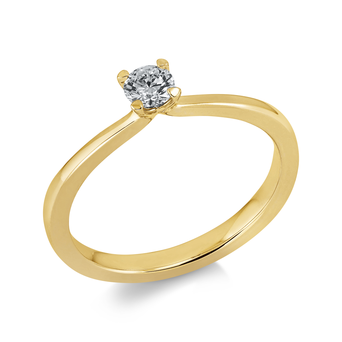 diamond full cut solitaire ring in yellow gold