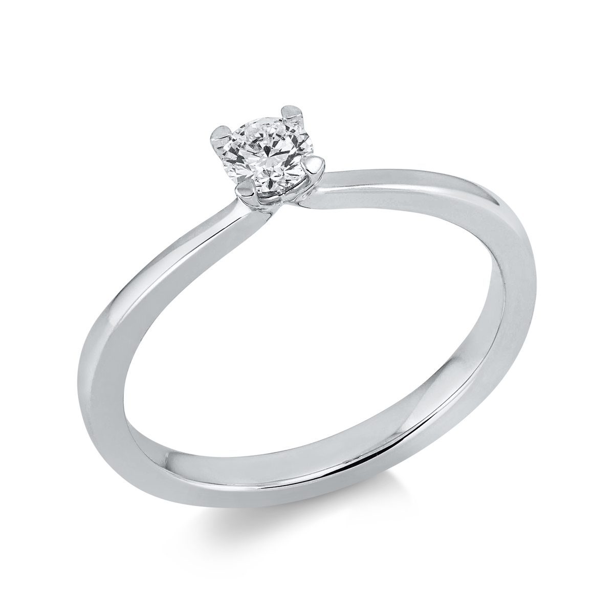diamond full cut solitaire ring in white gold