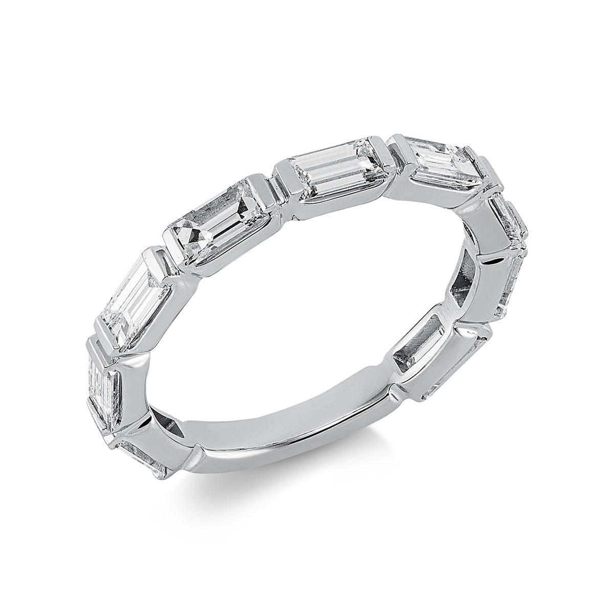 baguette baguette ring in white gold