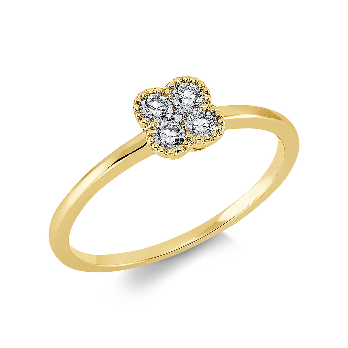 diamond full cut modern woman ring in yellow gold