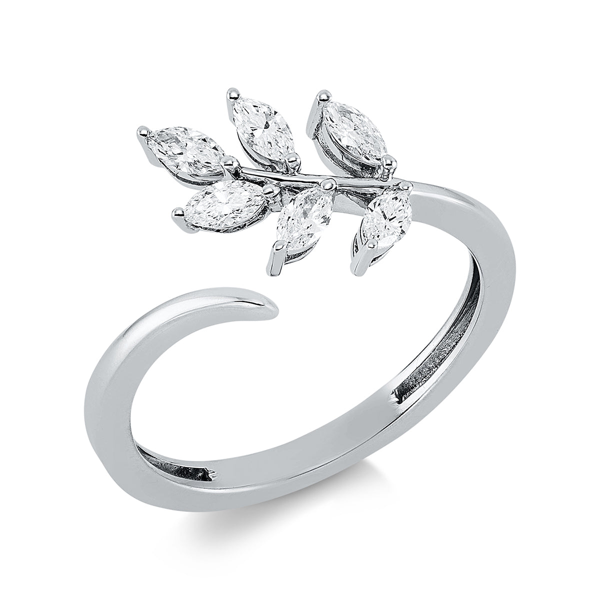 marquise modern woman ring in white gold