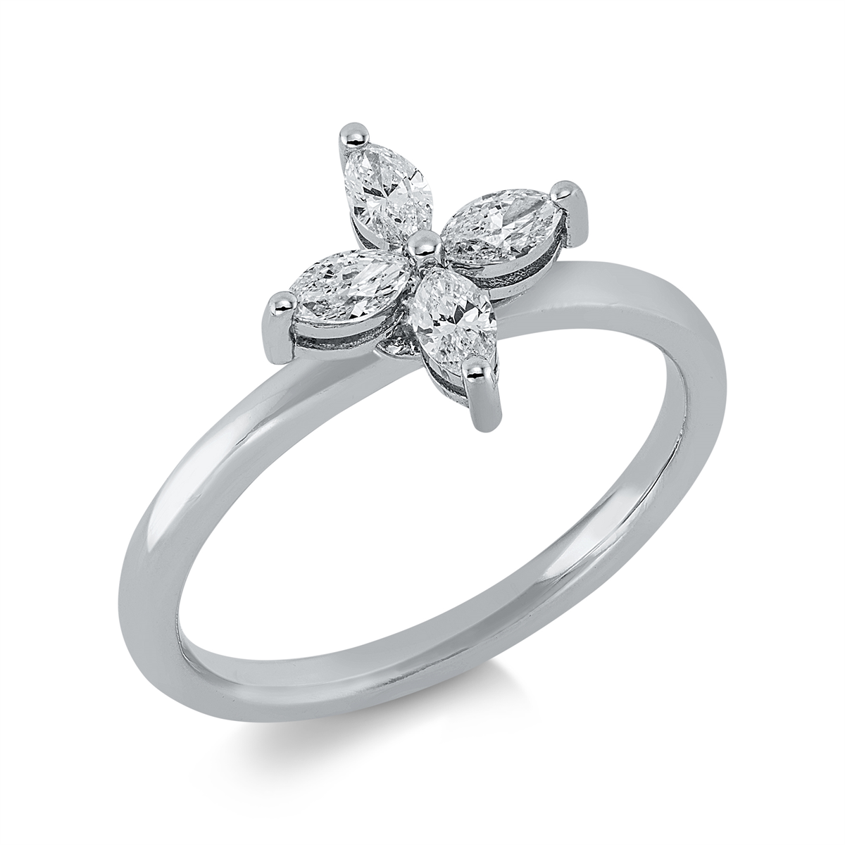 marquise modern woman ring in white gold