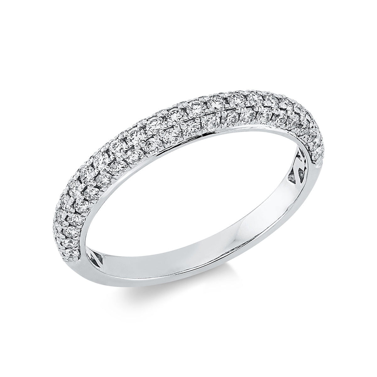 diamond full cut pavé ring in white gold