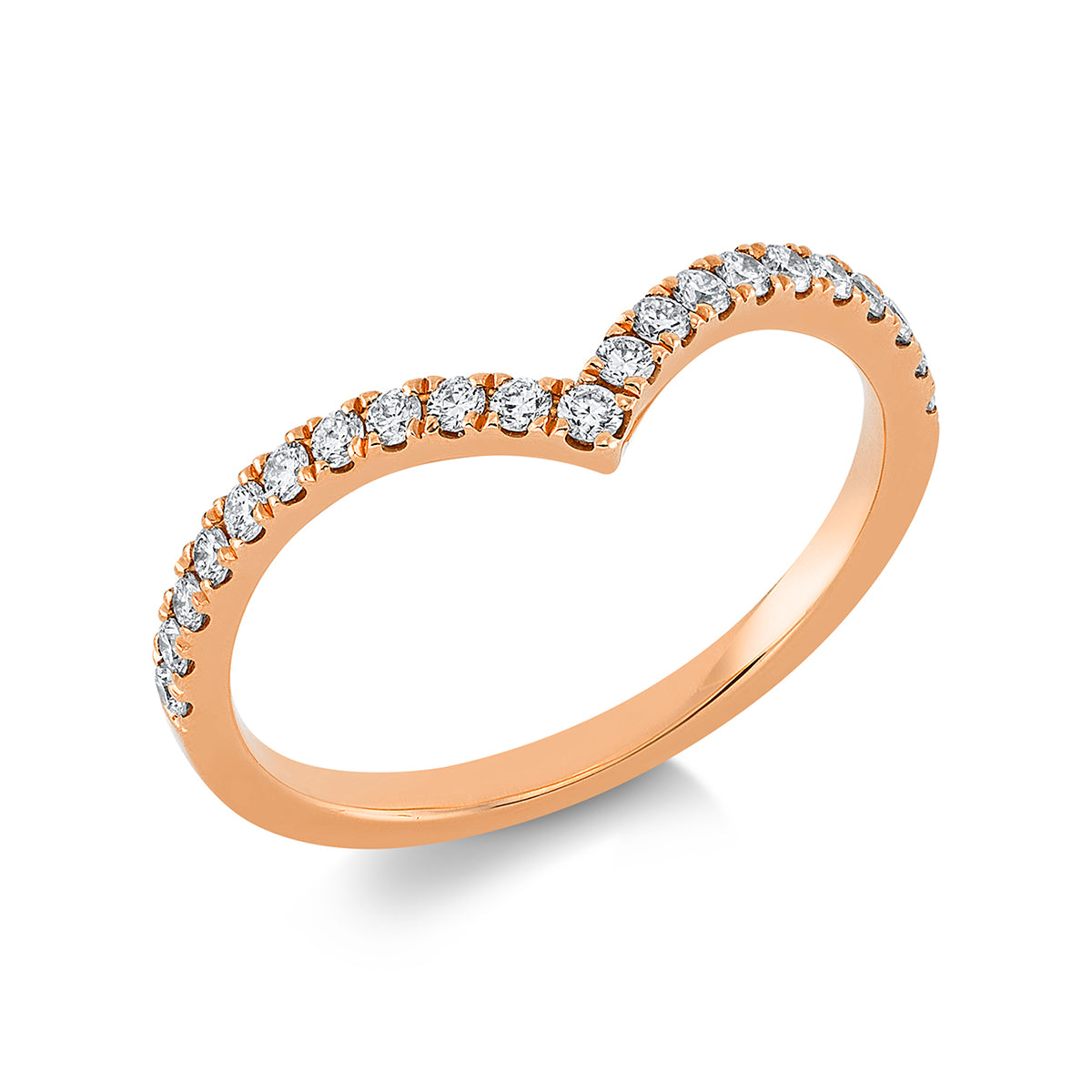diamond full cut modern woman ring in red gold
