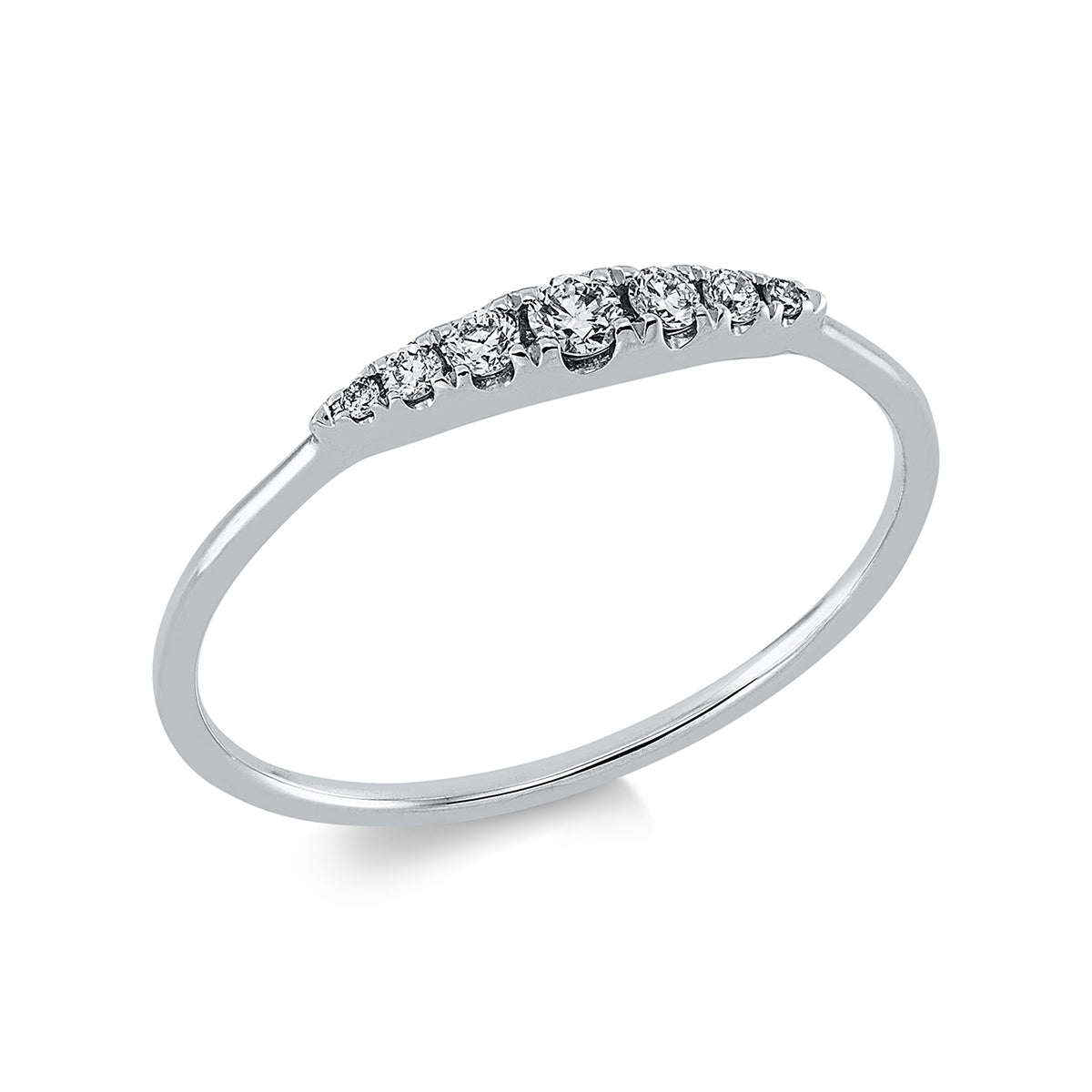 diamond full cut modern woman ring in white gold