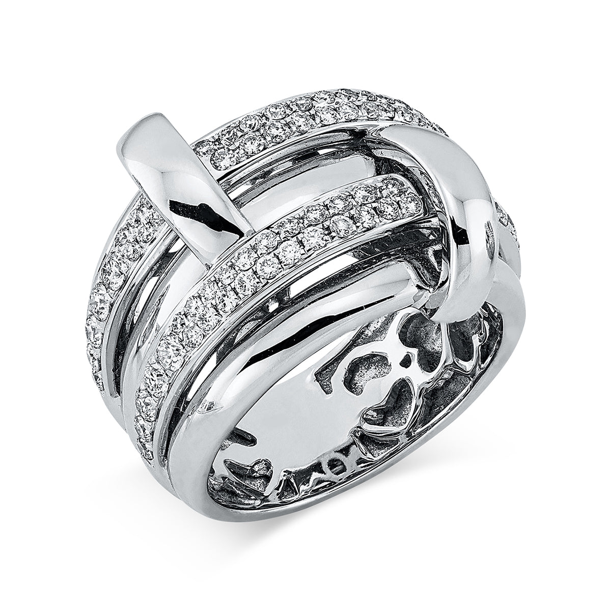 diamond full cut pavé ring in white gold