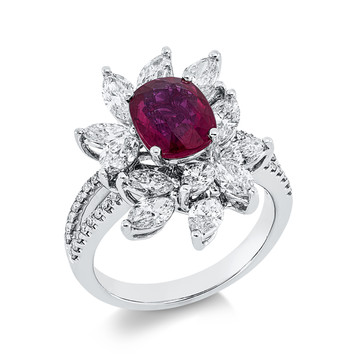 Klassieke ring met gekleurde steen - 1ET89