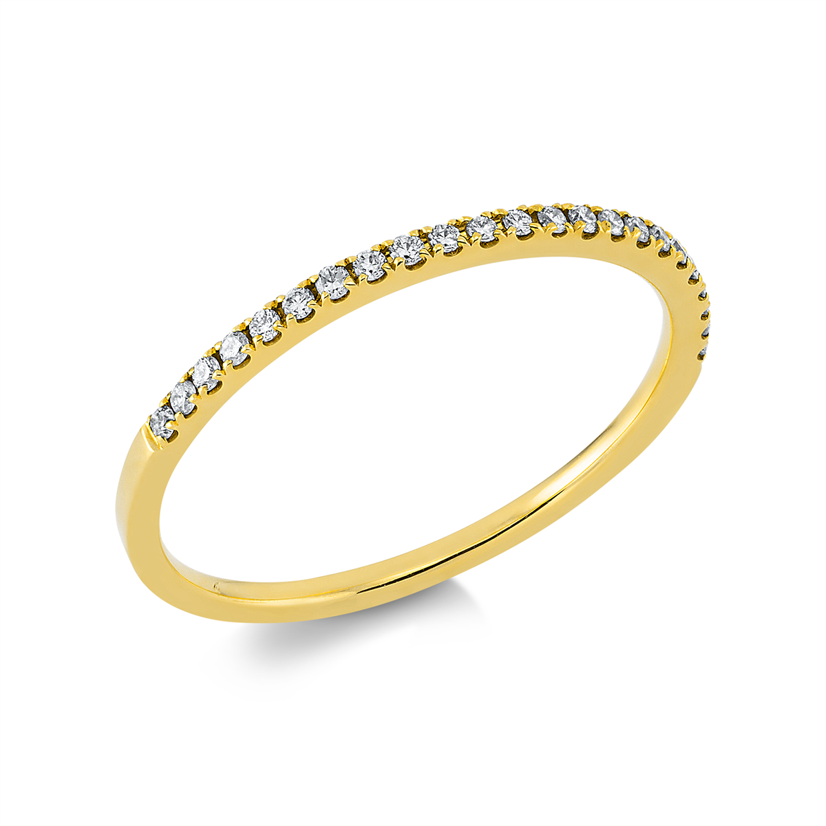 diamond full cut eternity half ring in yellow gold