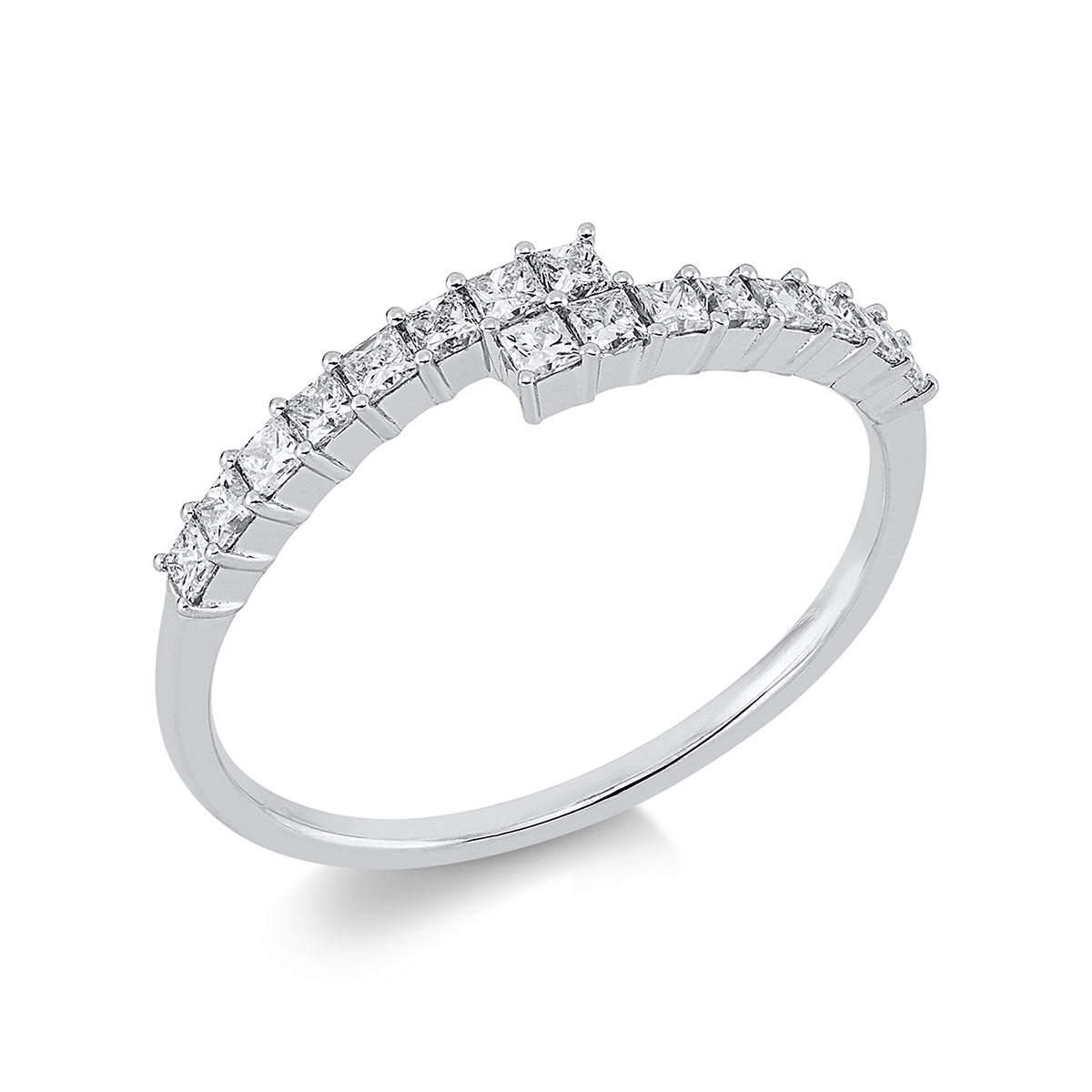 princess modern woman ring in white gold