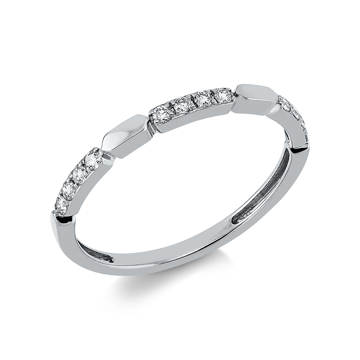 diamond full cut modern woman ring in white gold