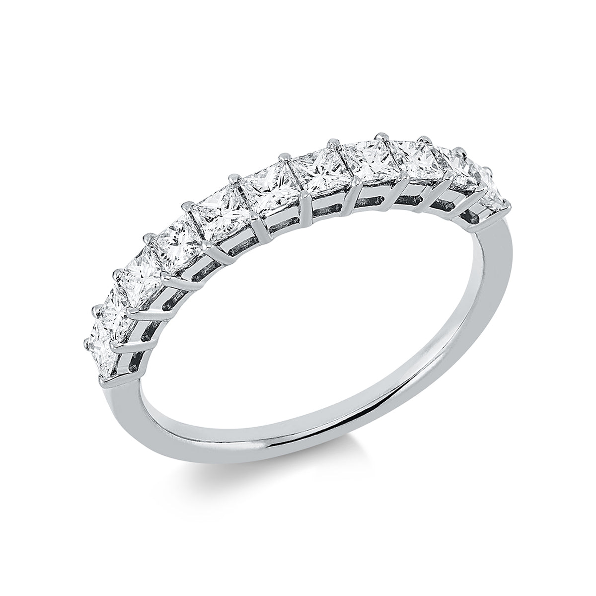 princess eternity half ring in white gold