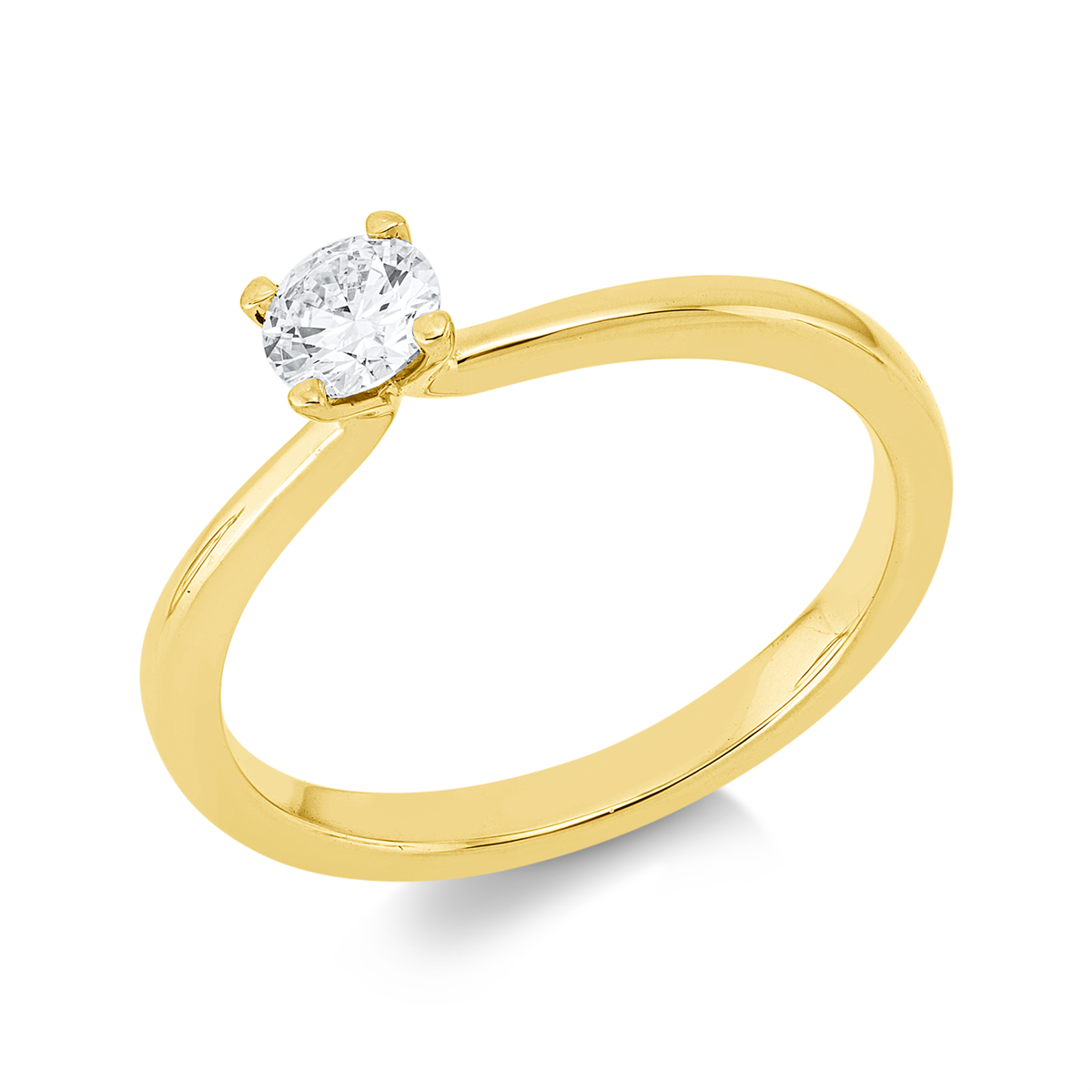 diamond full cut solitaire ring in yellow gold