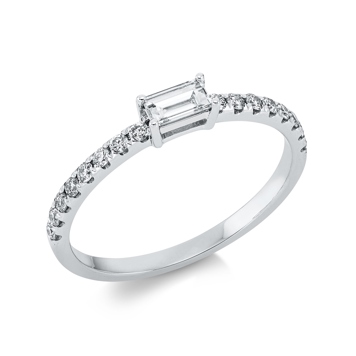 solitaire with accent stones ring - 1EY93