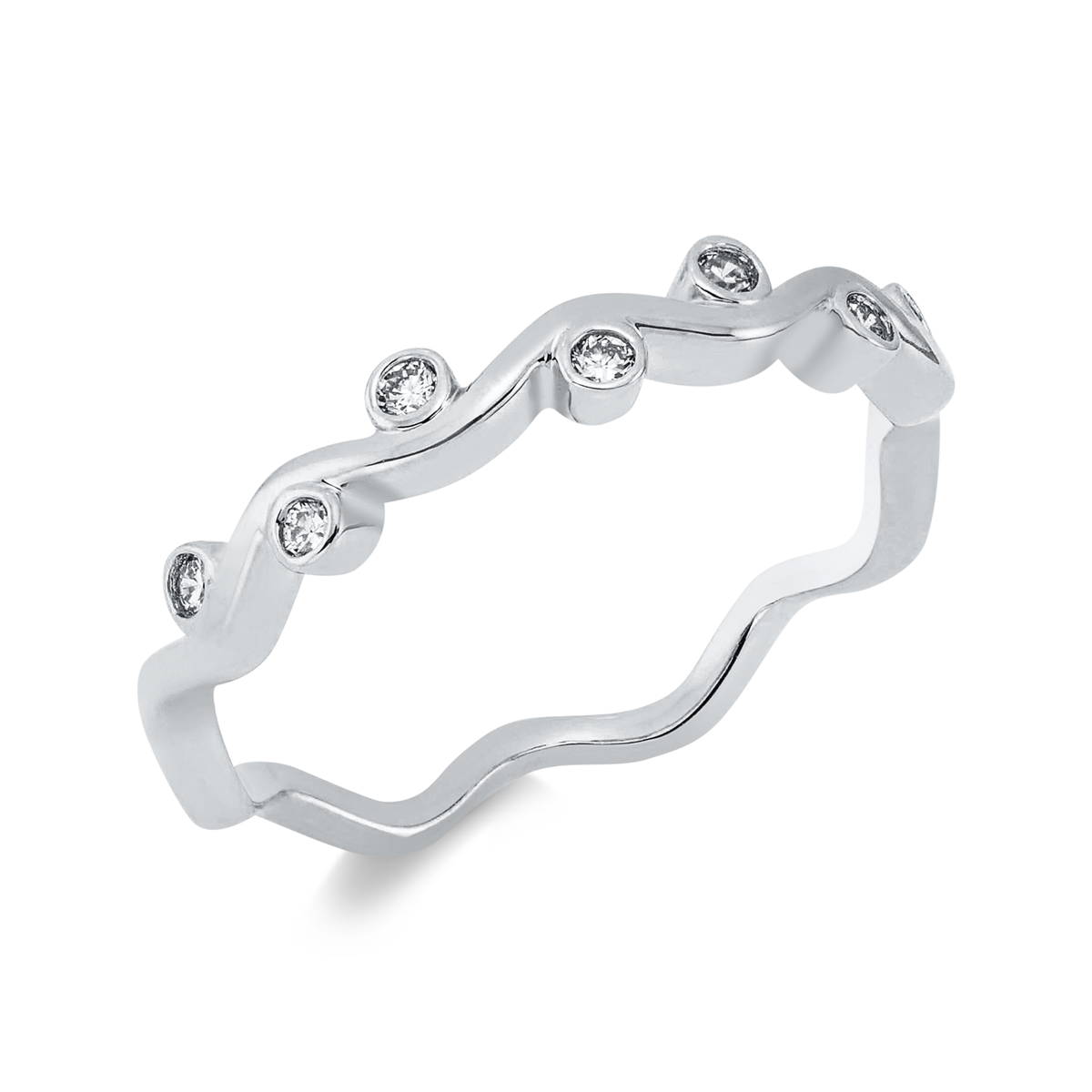diamond full cut modern woman ring in white gold