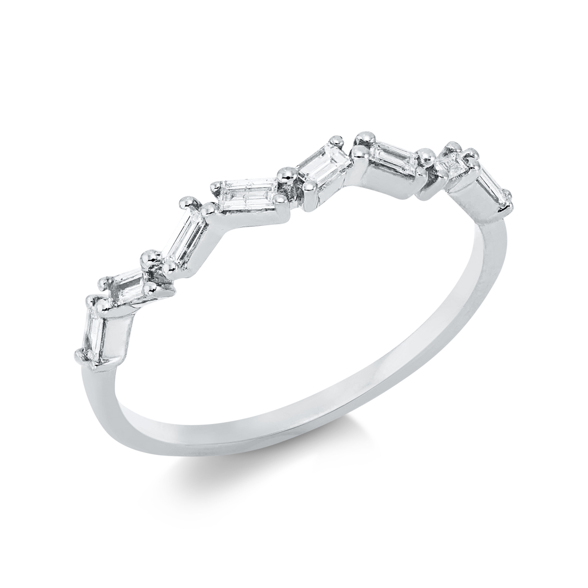 baguette baguette ring in white gold