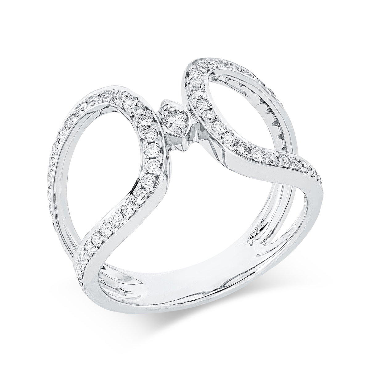diamond full cut multi-stone ring in white gold