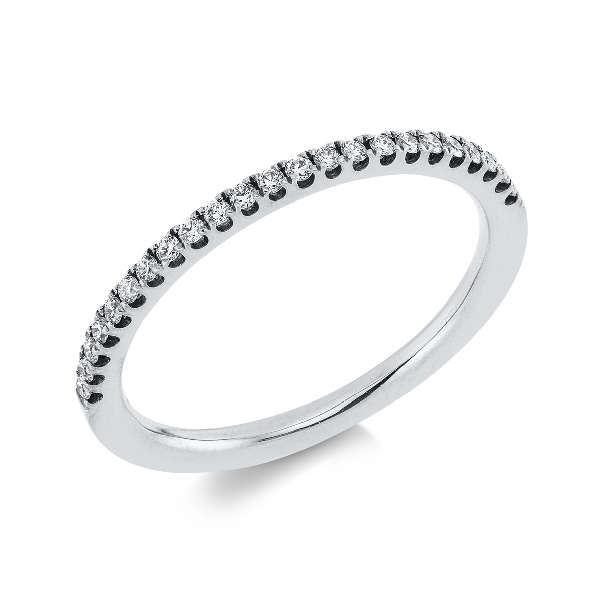 diamond full cut eternity half ring in white gold