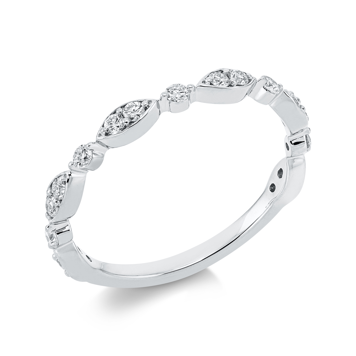 diamond full cut modern woman ring in white gold