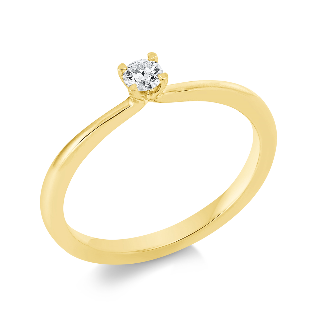 diamond full cut solitaire ring in yellow gold