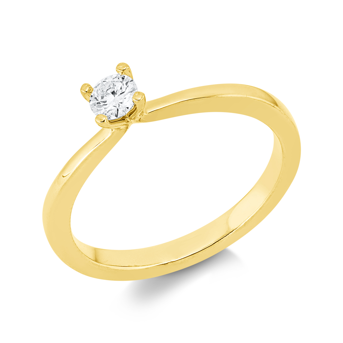 diamond full cut solitaire ring in yellow gold