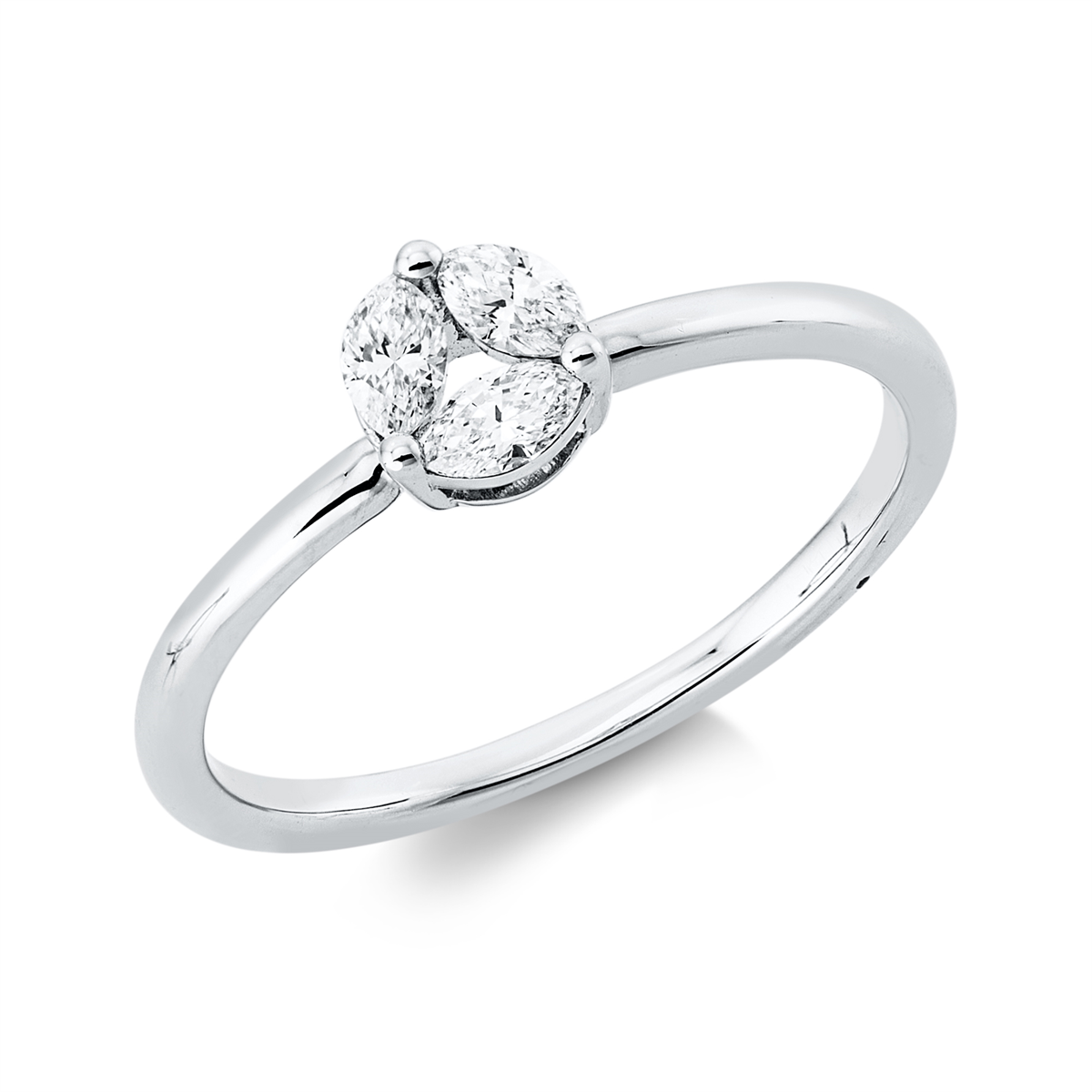 marquise illusion classic ring in white gold