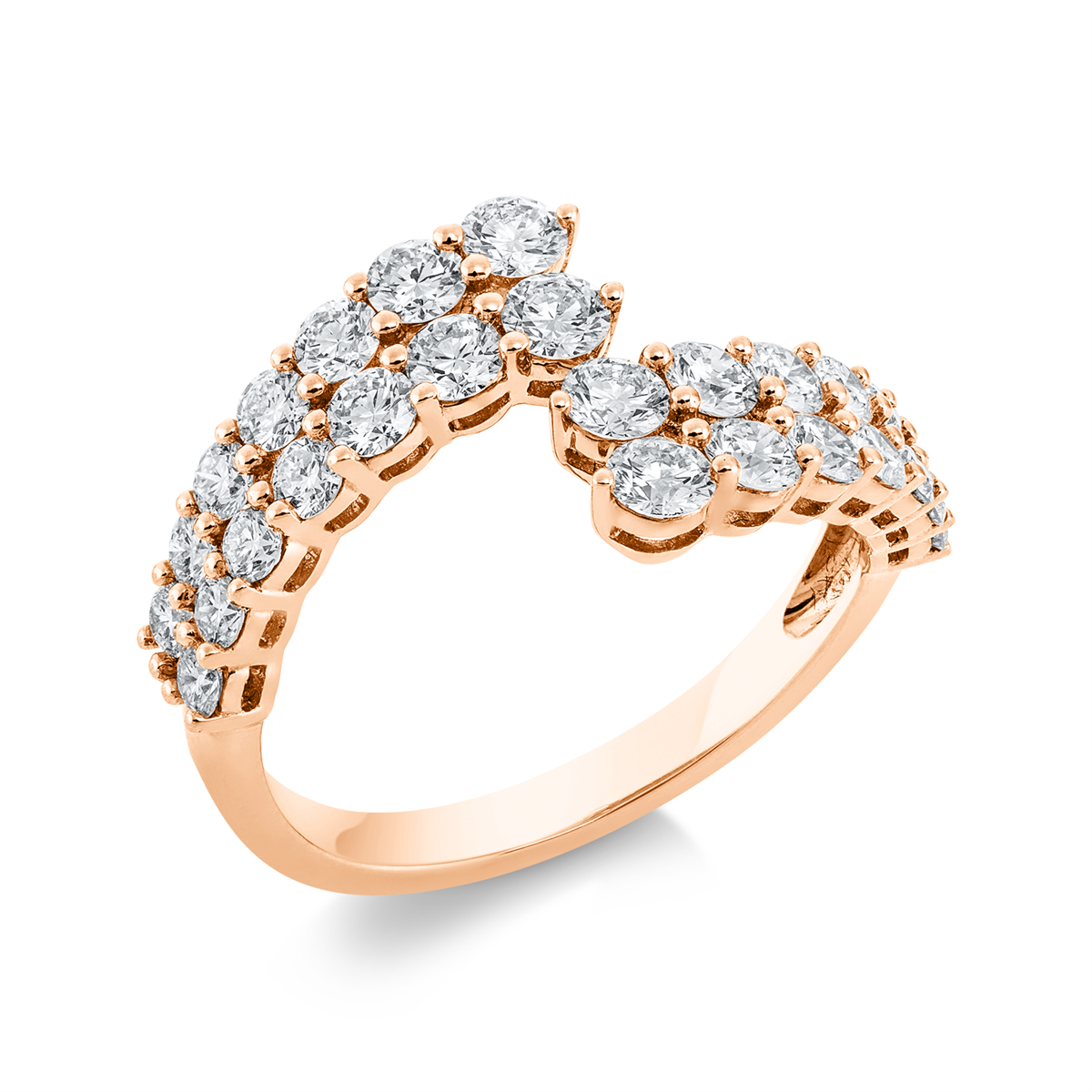 diamond full cut exclusive ring in red gold
