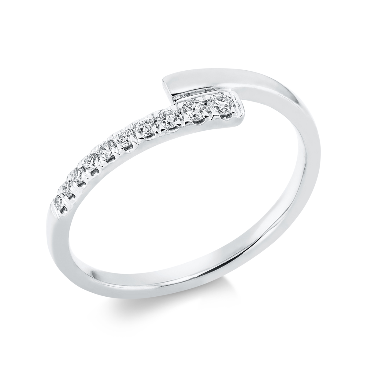 diamond full cut modern woman ring in white gold