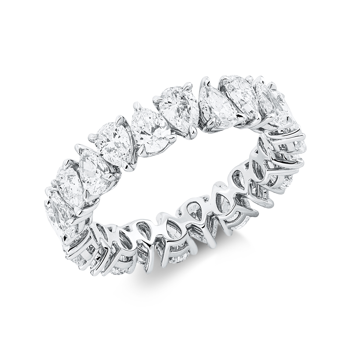 pear shape exclusive ring in white gold