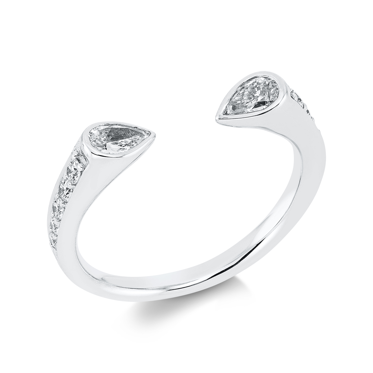 diamond full cut modern woman ring in white gold